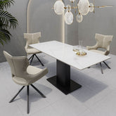 Pavoni 140 - 180cm Ceramic Auto - Rise Extending Dining Table with 4 Chairs - Pendle Village Furniture